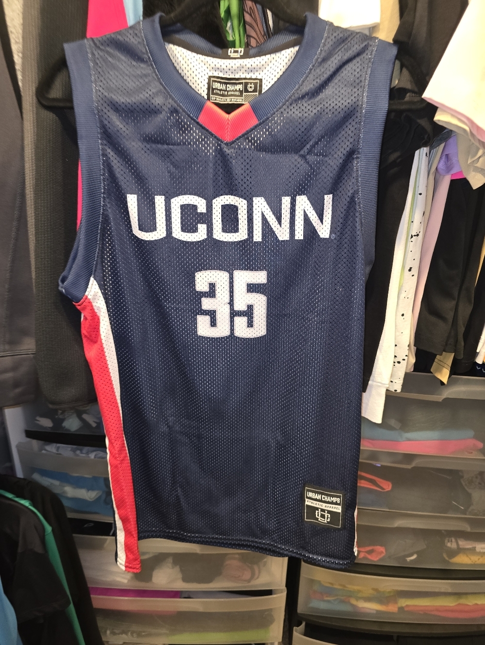 UConn 35 Navy Blue Basketball Jersey by